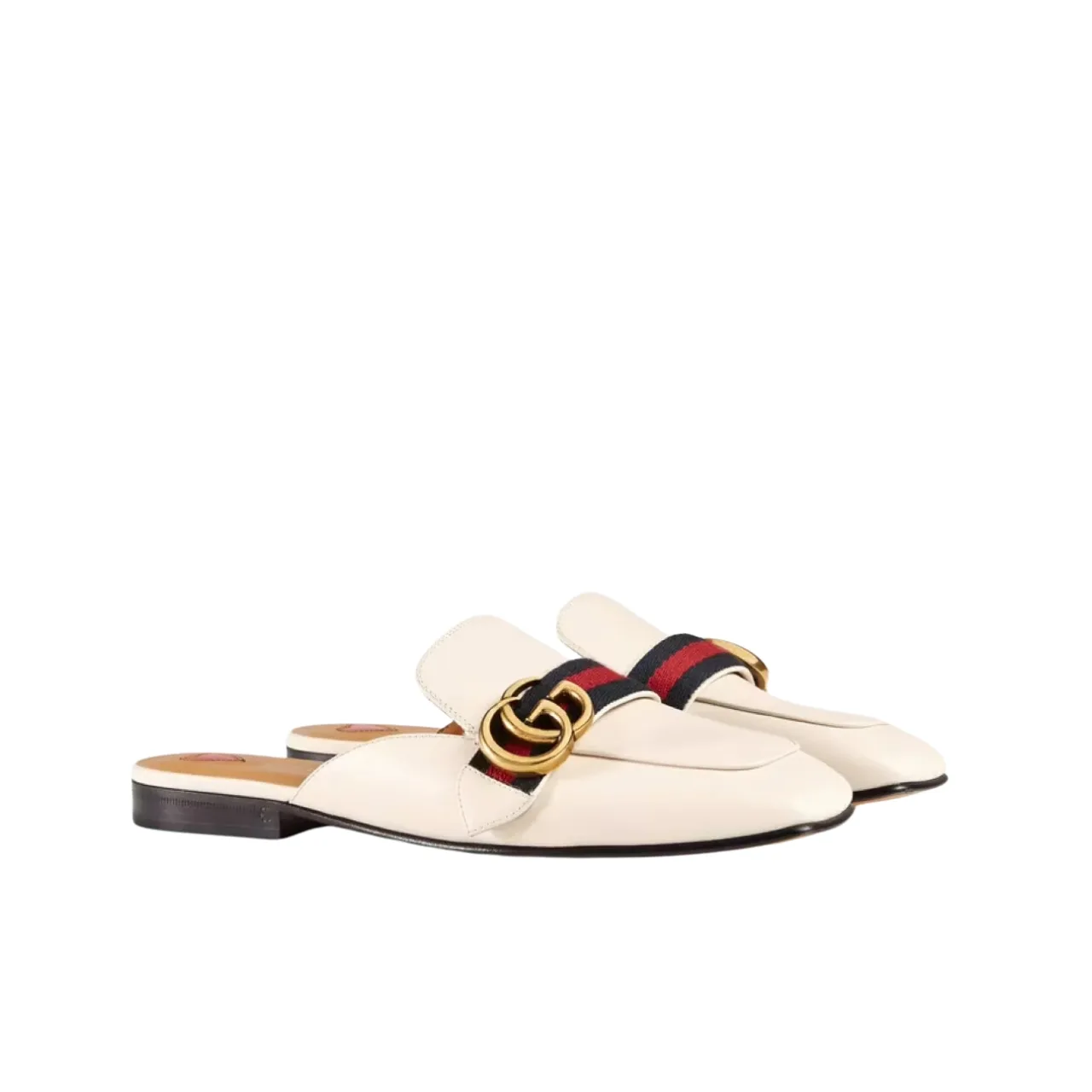 Gucci Women’s Princetown Leather Slipper White 629084 Main image