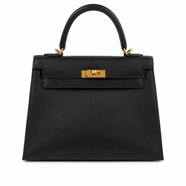 H 25cm Kelly Sellier Black Swift Gold Hardware Main image