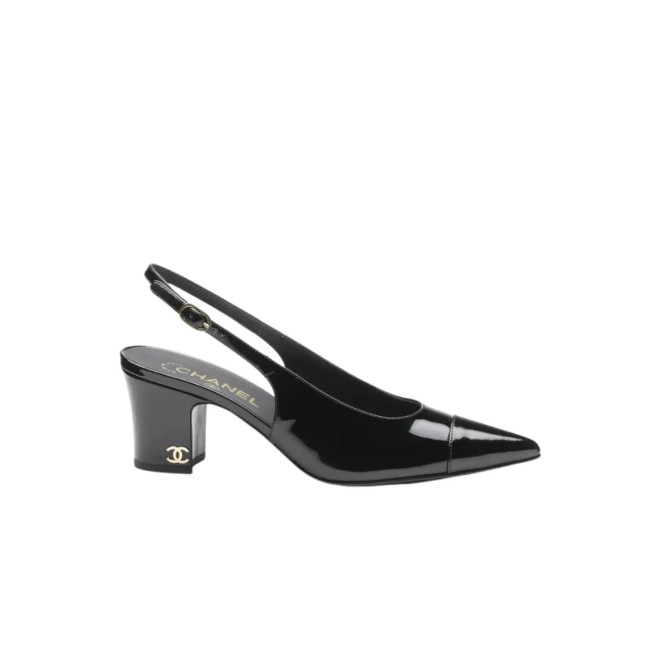 Chanel Slingbacks Heels Patent Calfskin In Black G45251 B14524 94305 Main image