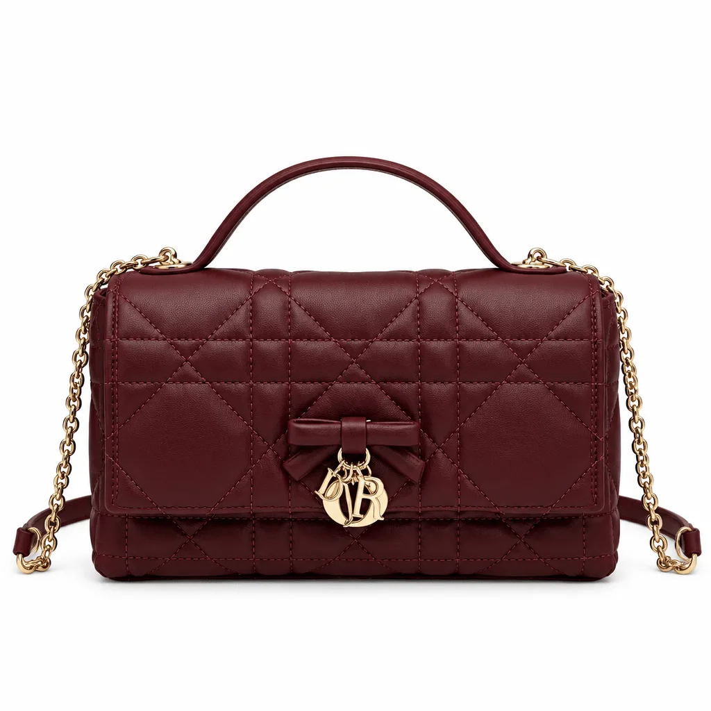 Dior Lady D-Joy Bag Cannage Lambskin – Burgundy Main image