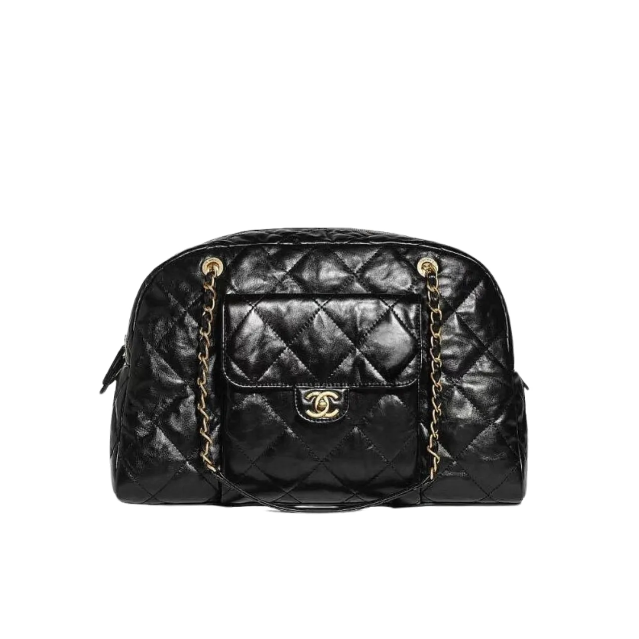 Chanel Maxi Bowling Shoulder Bag With Chain In Black 28Cm Main image
