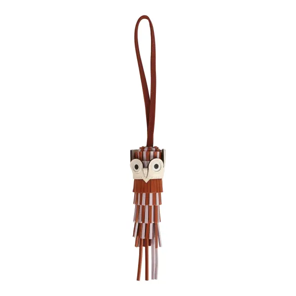 Hermes Chouette Owl Charm Pain D’Epice, Mauve Pale, Sienne and Nata Milo, Swift and Epsom