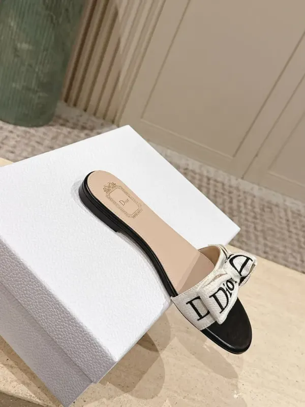 Dior Mule J’Adior Black Embroidered Cotton