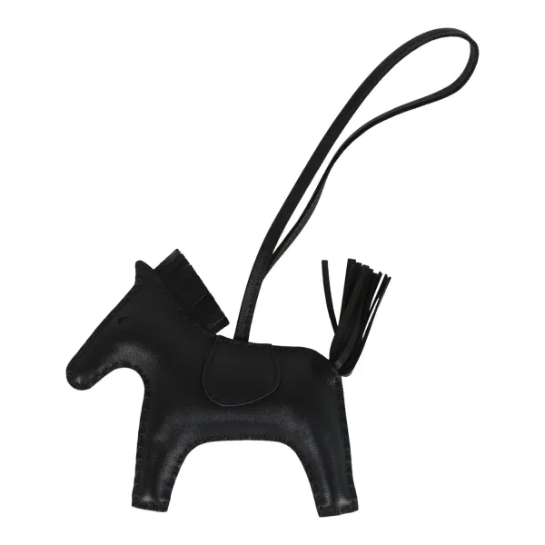 Hermes Rodeo Bag Charm MM So Black Milo Lambskin