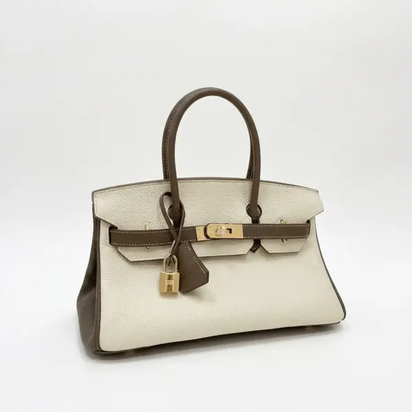 H Shoulder Birkin Craie and Etoupe Togo Gold Hardware