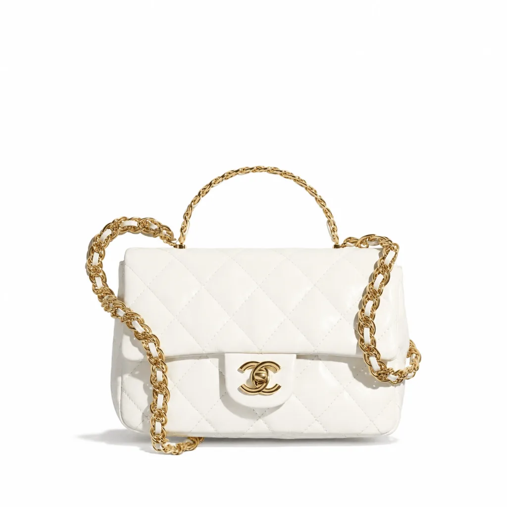 Chanel Small Flap Bag With Top Handle In White Main image