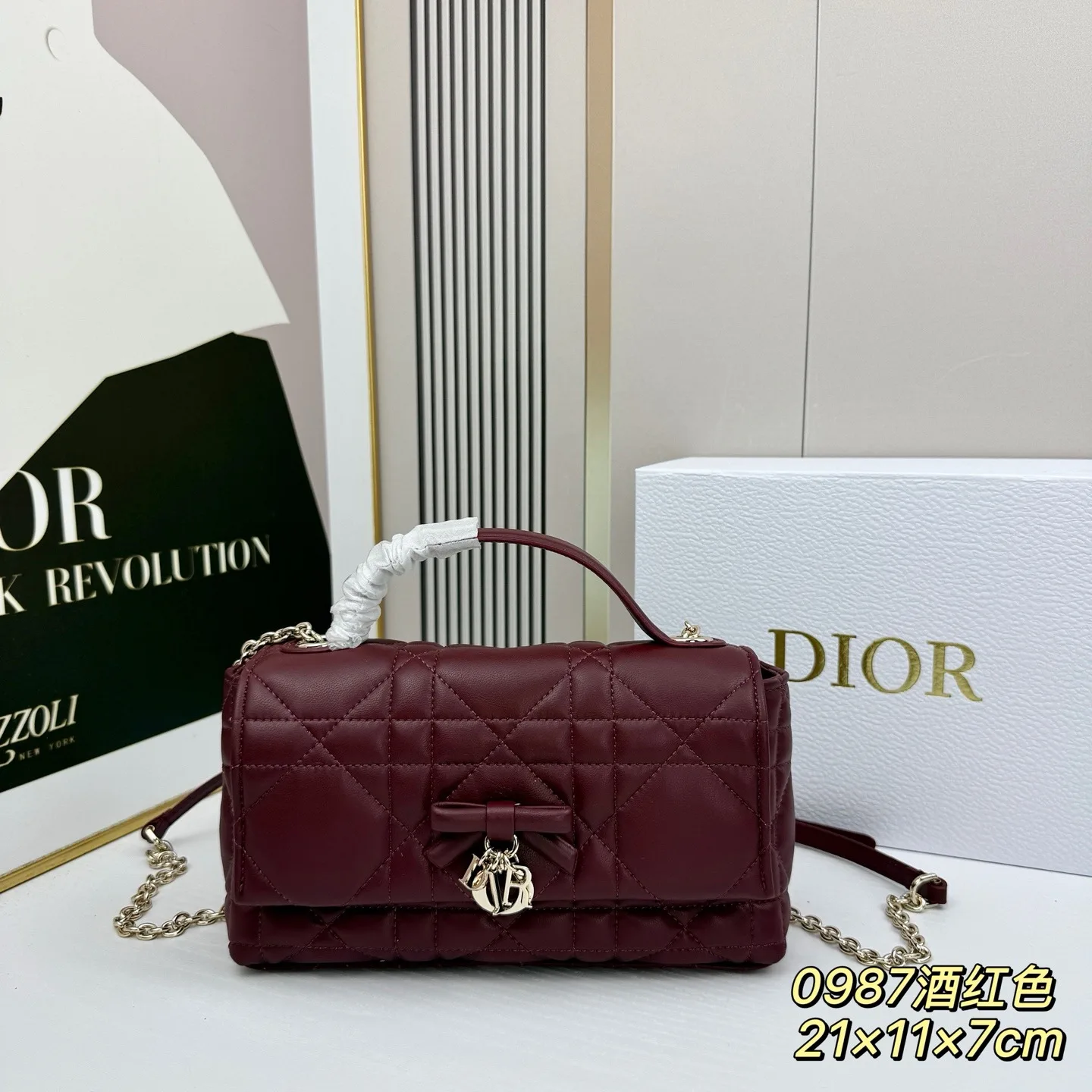 Dior Lady D-Joy Bag Cannage Lambskin – Burgundy Secondary image