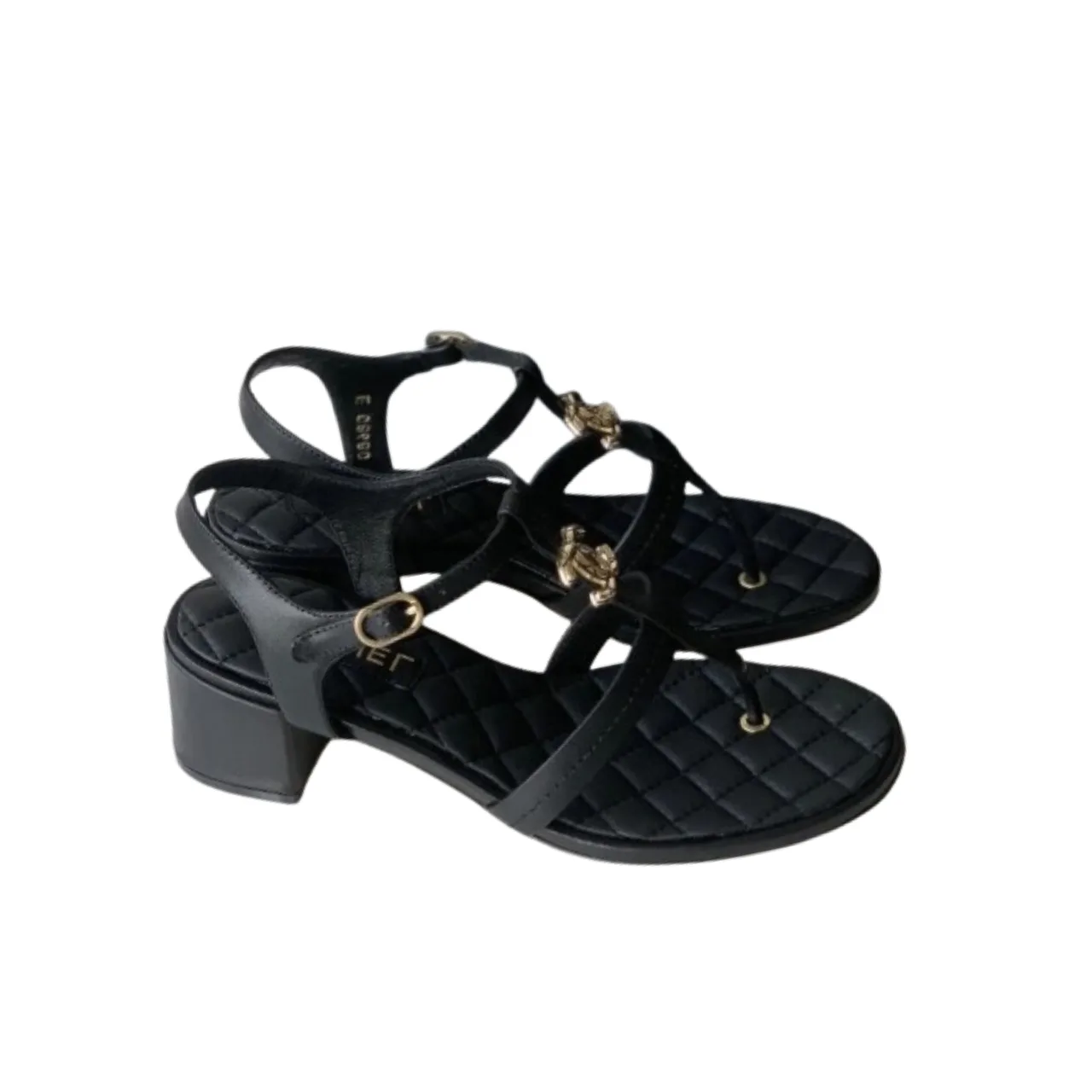 Chanel Sandal Open Round Toe Flip Flops Black Main image