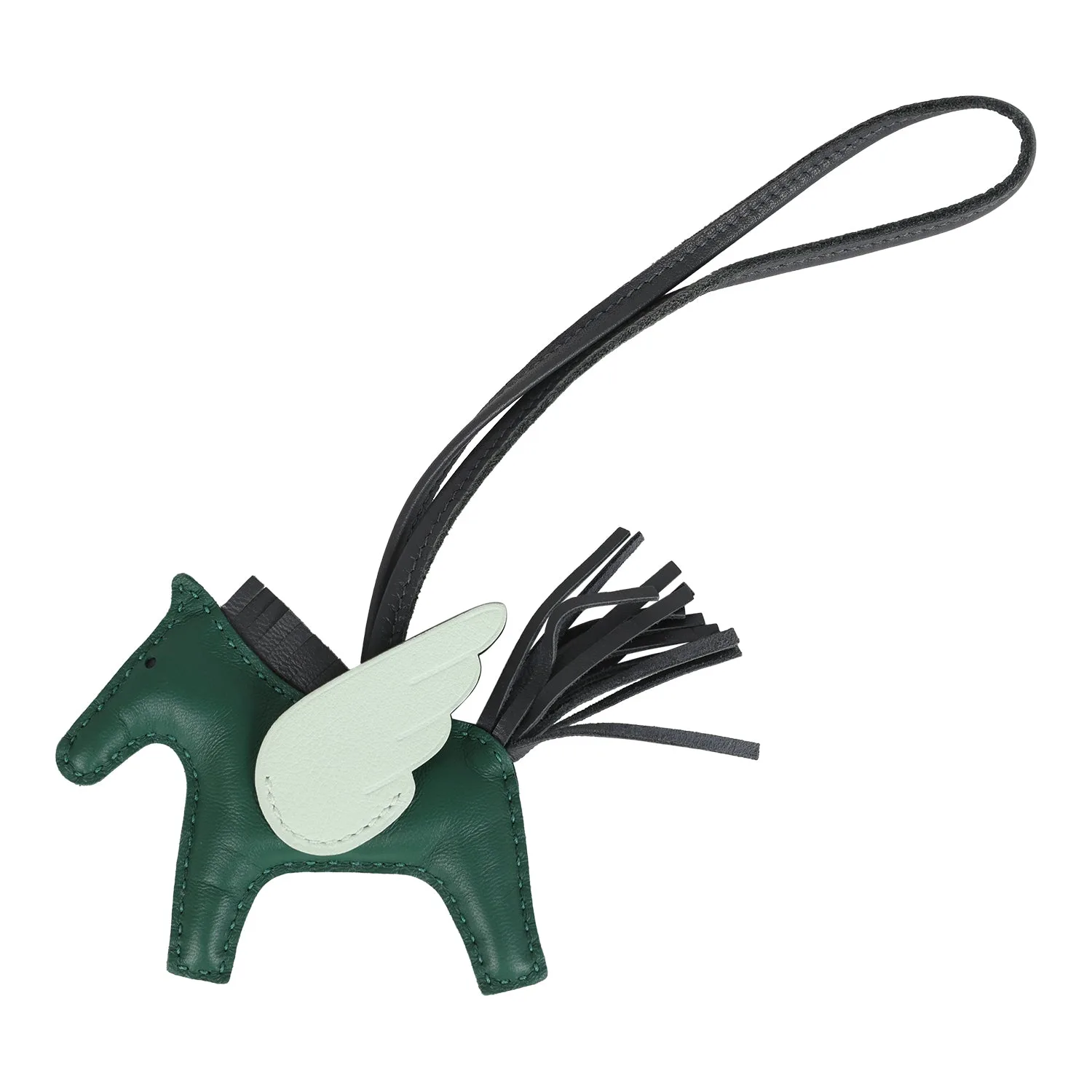 Hermes Pegase Rodeo Bag Charm PM Vert Moyen, Ardoise and Vert Peppermint Milo Lambskin Main image