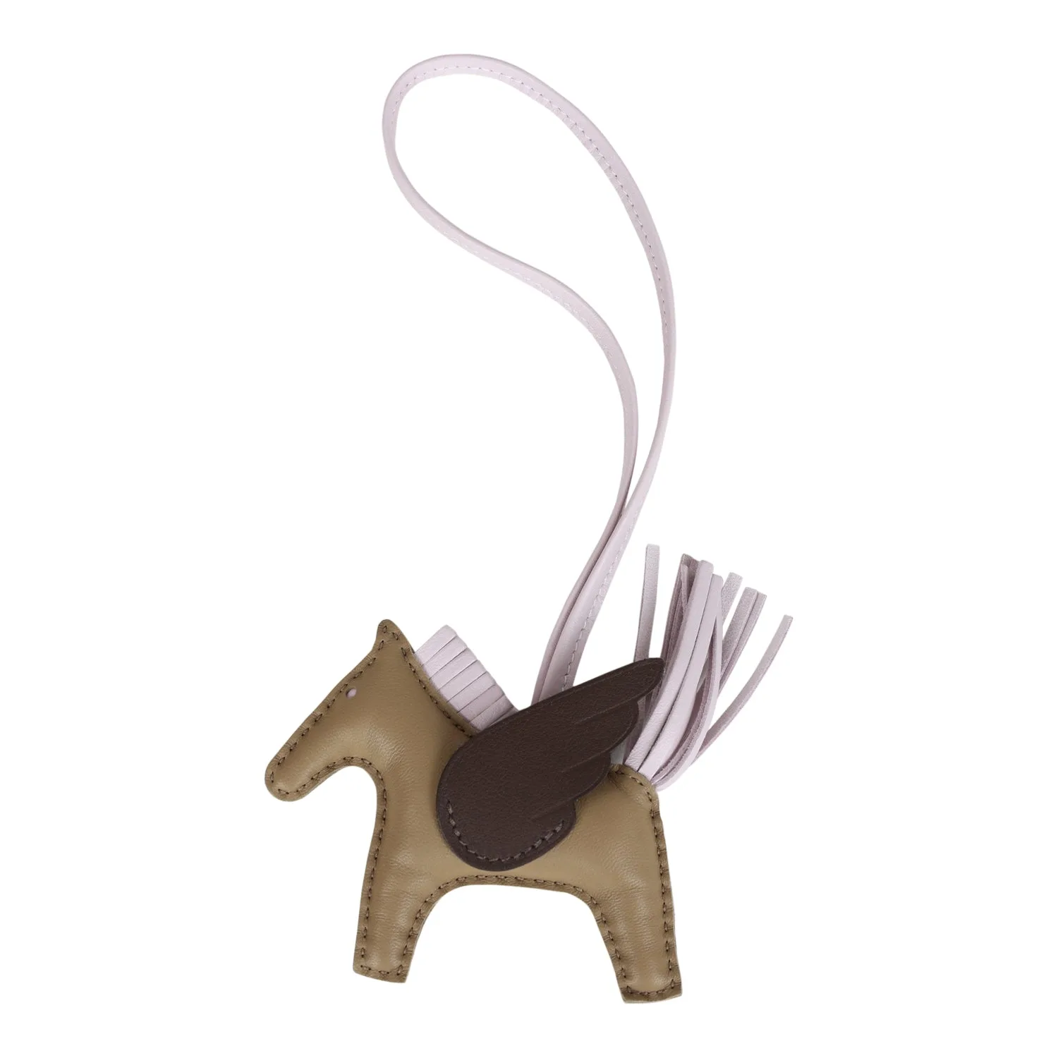 Hermes Pegasus Rodeo Bag Charm PM Beige Marfa, Mauve Pale, Moka Lambskin Main image