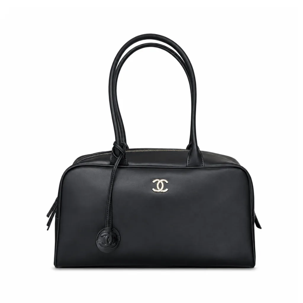 Chanel Large “Perfect Bowling” Bag Black Calfskin Gold Hardware Main image