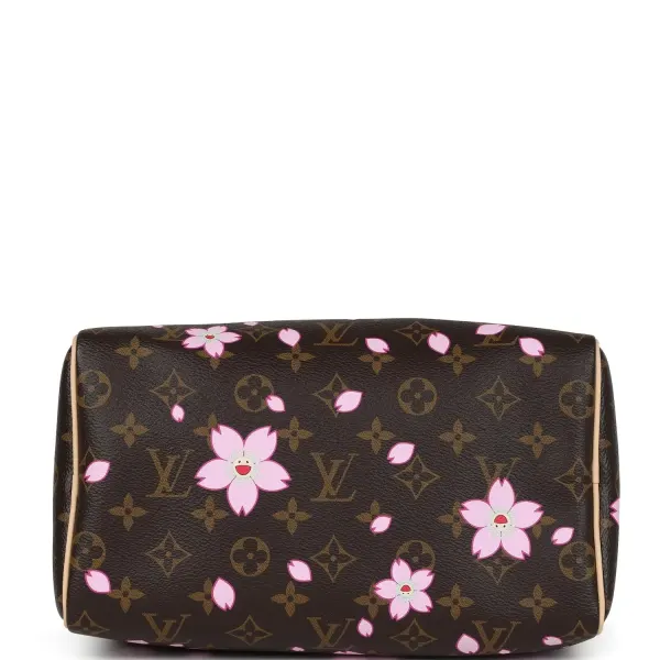 Louis Vuitton X Takashi Murakami Cherry Blossom Speedy 25 Bandouliere Brown Monogram Gold Hardware