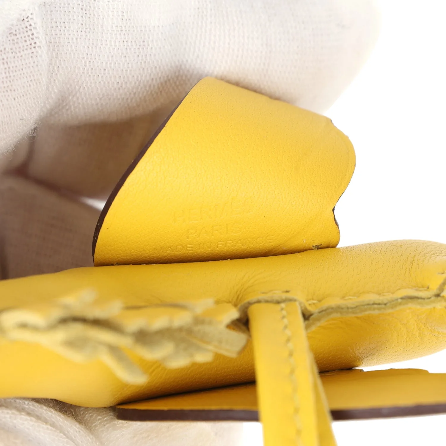 Hermes Pegase Rodeo Bag Charm PM Jaune de Naples Milo Lambskin