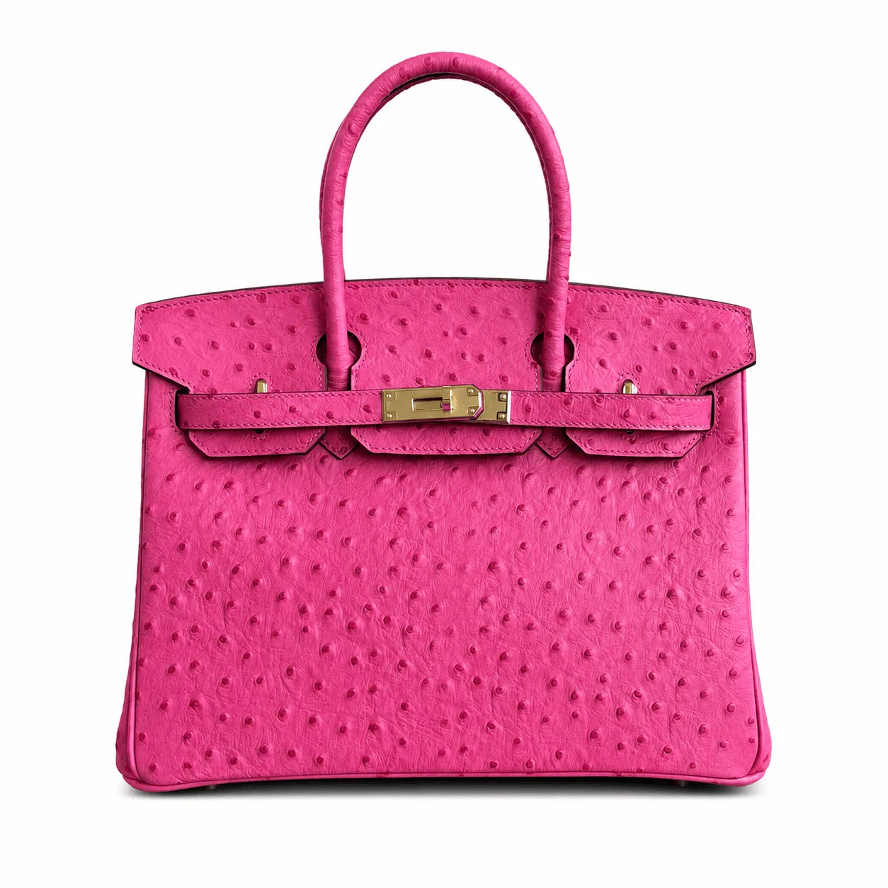 H Birkin 30 Pink Ostrich Pattern Gold Hardware Main image