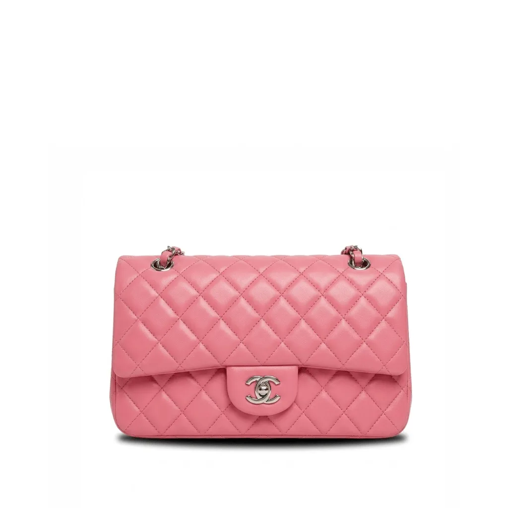 Chanel Pink Quilted Lambskin Leather Classic Jumbo Double Flap Bag 25cm Main image
