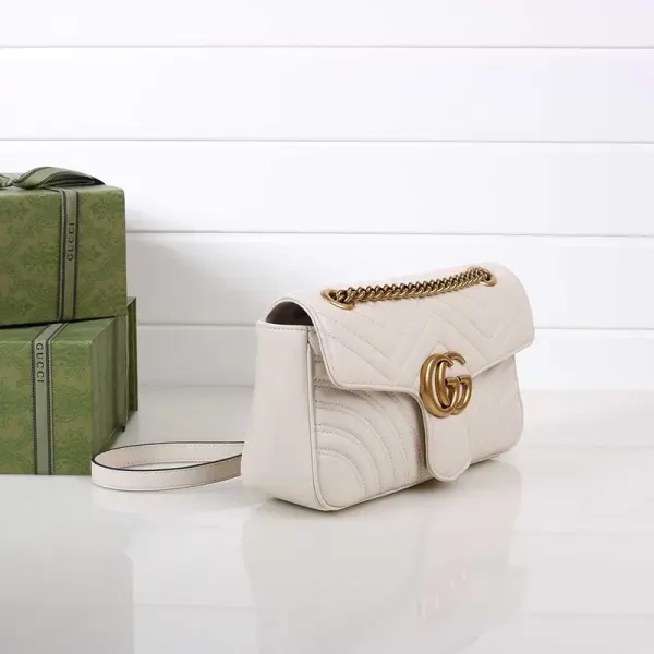 Gucci Marmont Small White Shoulder Bag