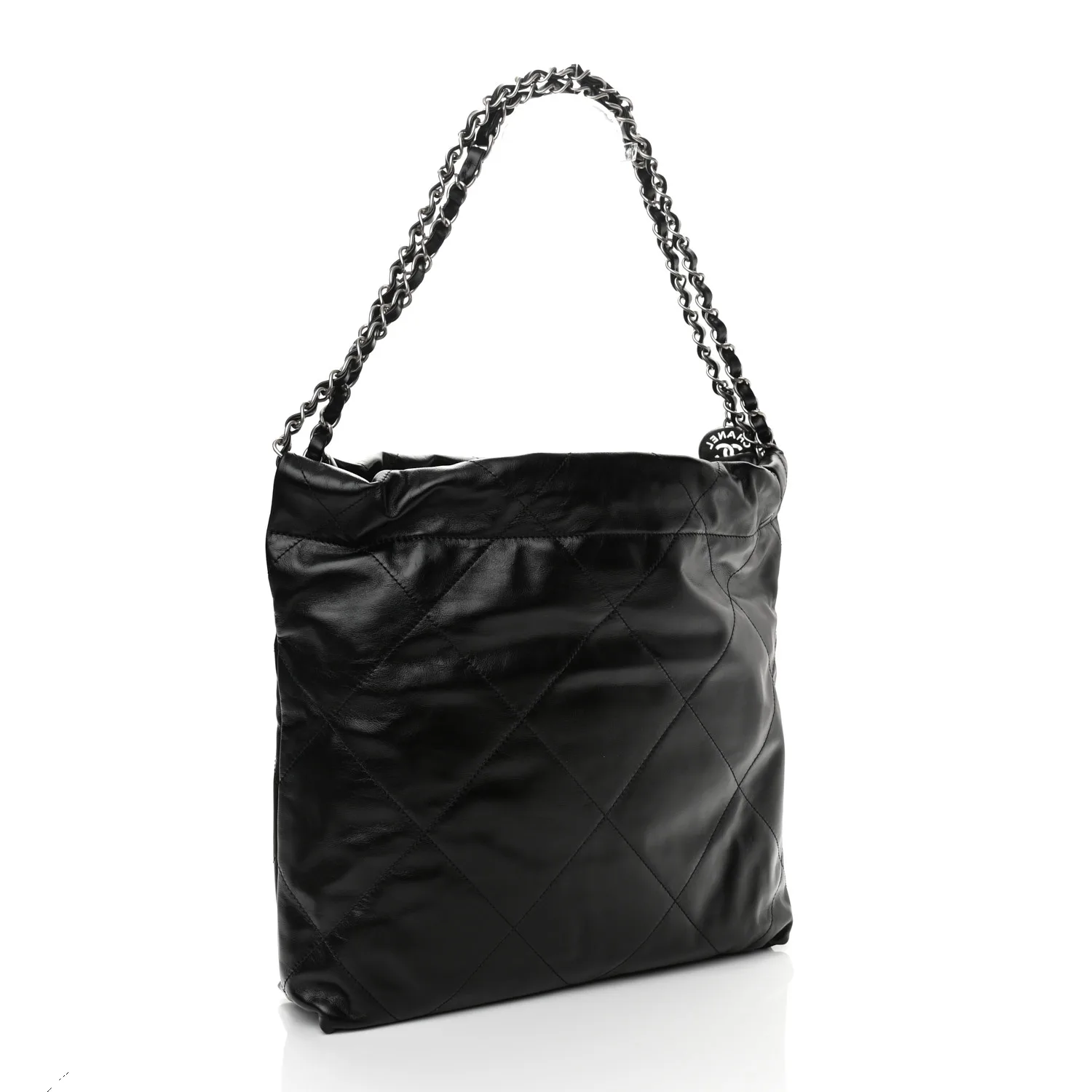 Chanel Mini 22 Bag Black Calfskin Silver Hardware Secondary image