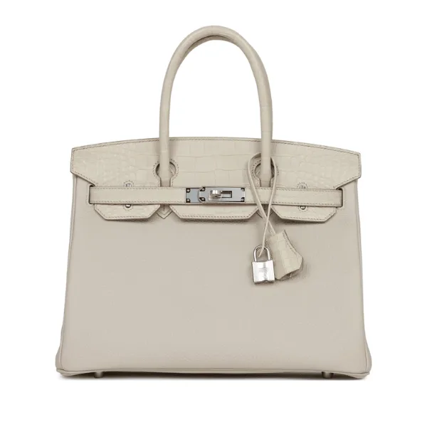 H Birkin Touch 25 Beton Matte Alligator Togo Palladium Hardware Main image