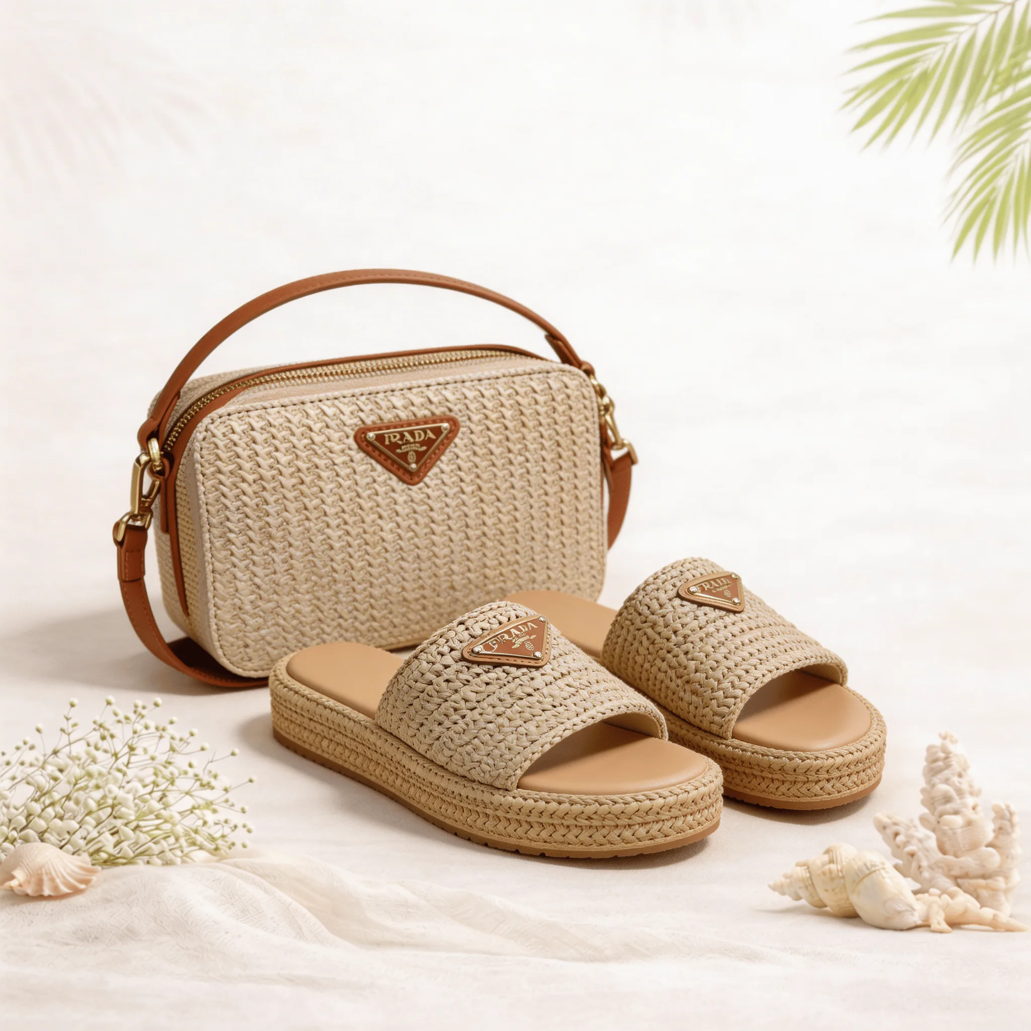 The Prada Riviera Essence – 2 Piece Bundle (Pouch Bag + Slides) Main image
