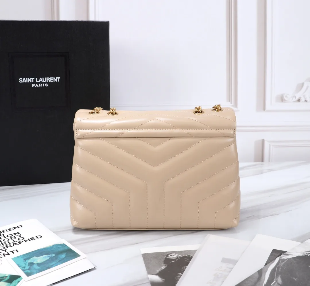 Saint Laurent Loulou Small Chain Bag In Matelasse Y Dark Beige Gold 25Cm 494699Dv7272721 Secondary image
