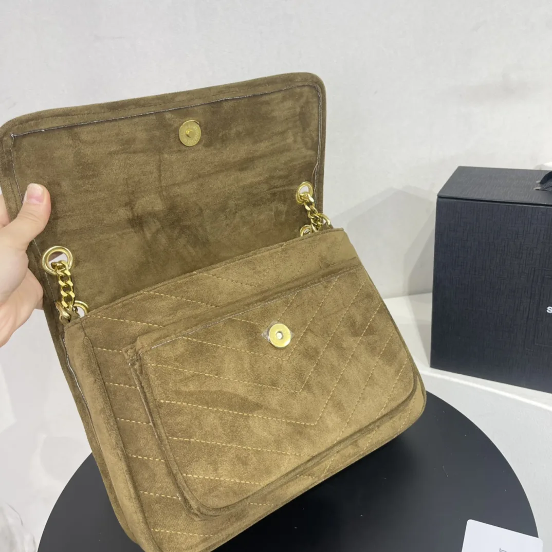 Saint Laurent Niki Baby Chain Bag In Suede Dark Brown Secondary image
