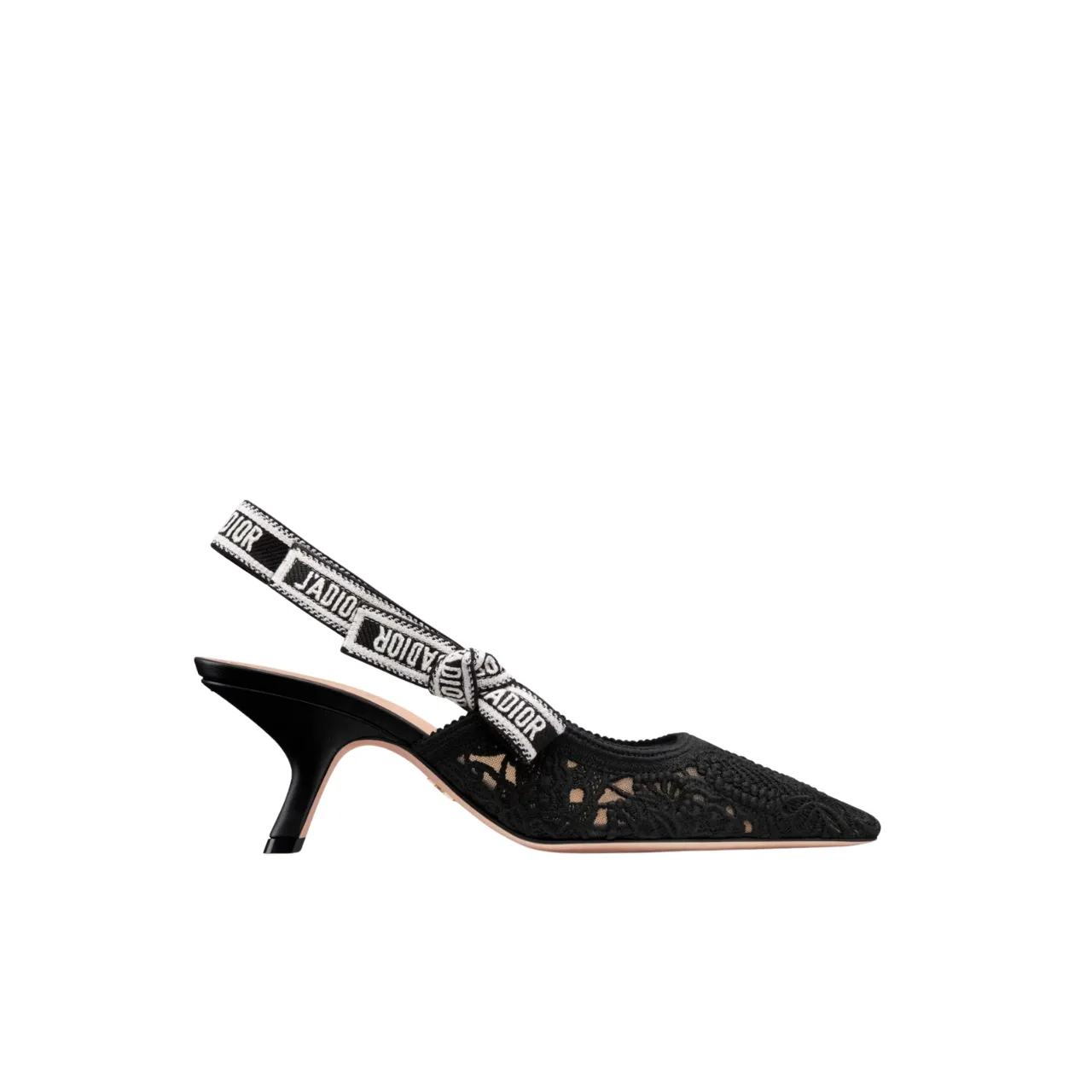 Dior J’Adior Slingback Pump Transparent Mesh Embroidered With Butterfly Motif Black Kdv039Bye S900 Main image