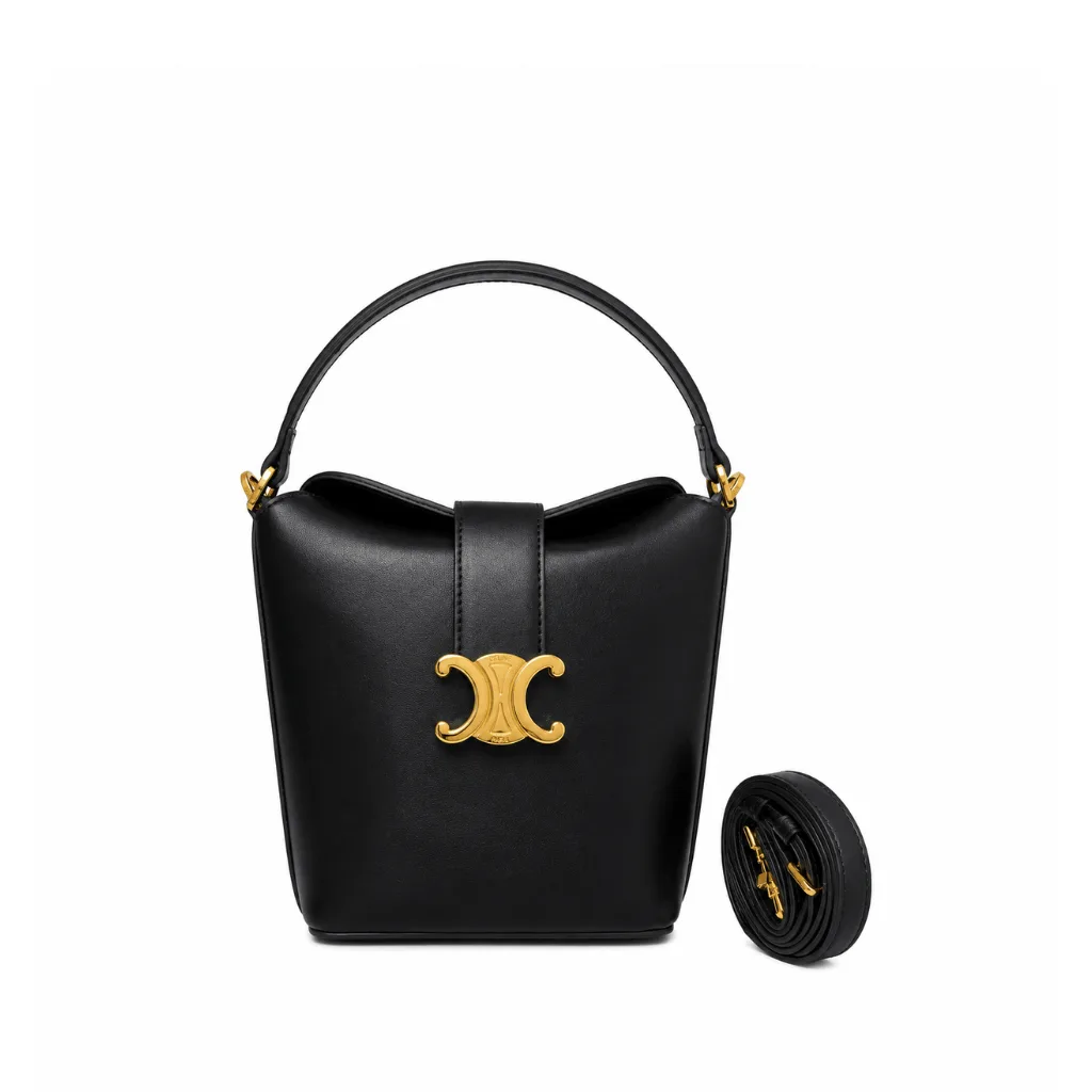 Celine Mini Bucket Triomphe In Smooth Calfskin Black 17Cm 10K943Fj9 38No Main image