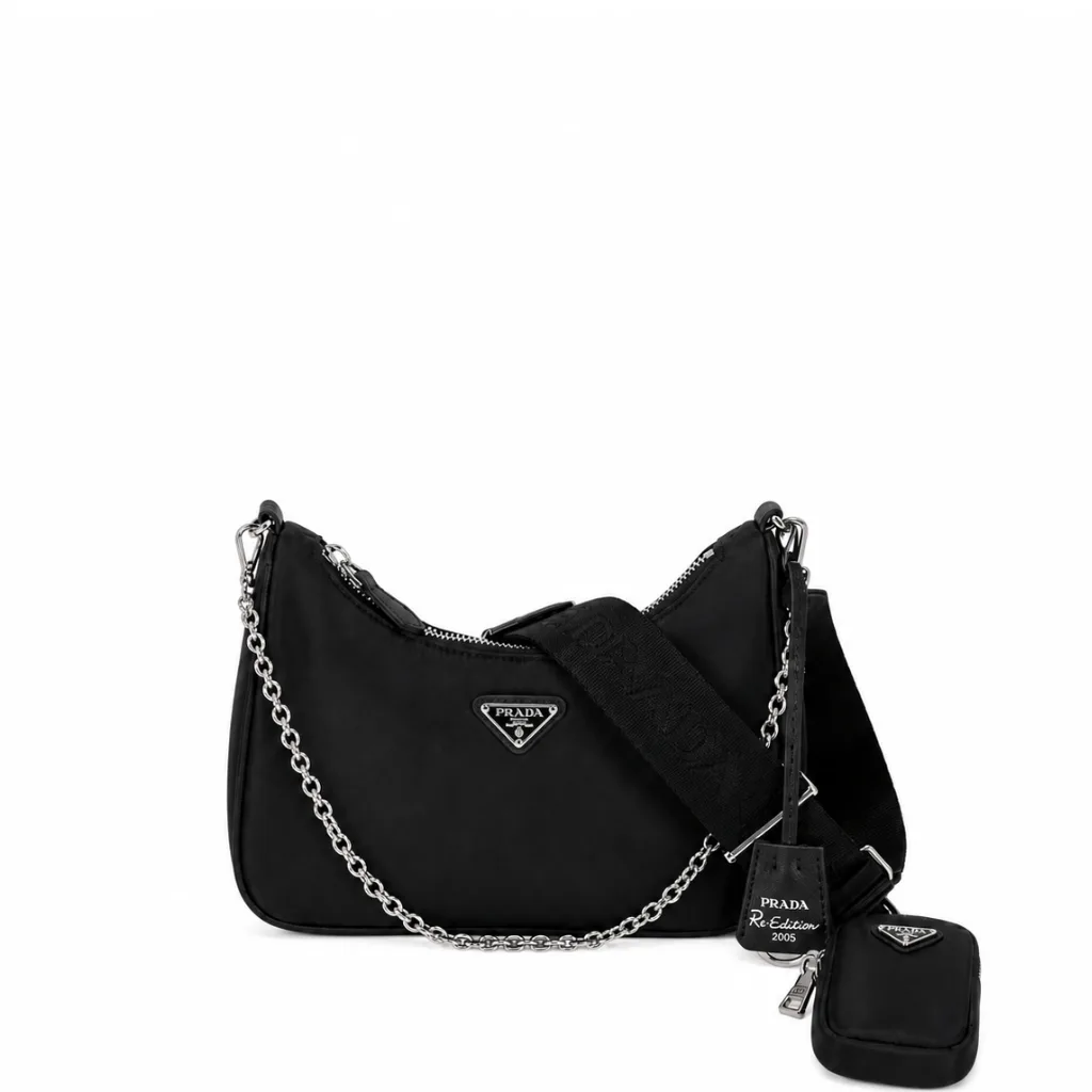 Prada Embleme Brushed-Leather Bag White Main image