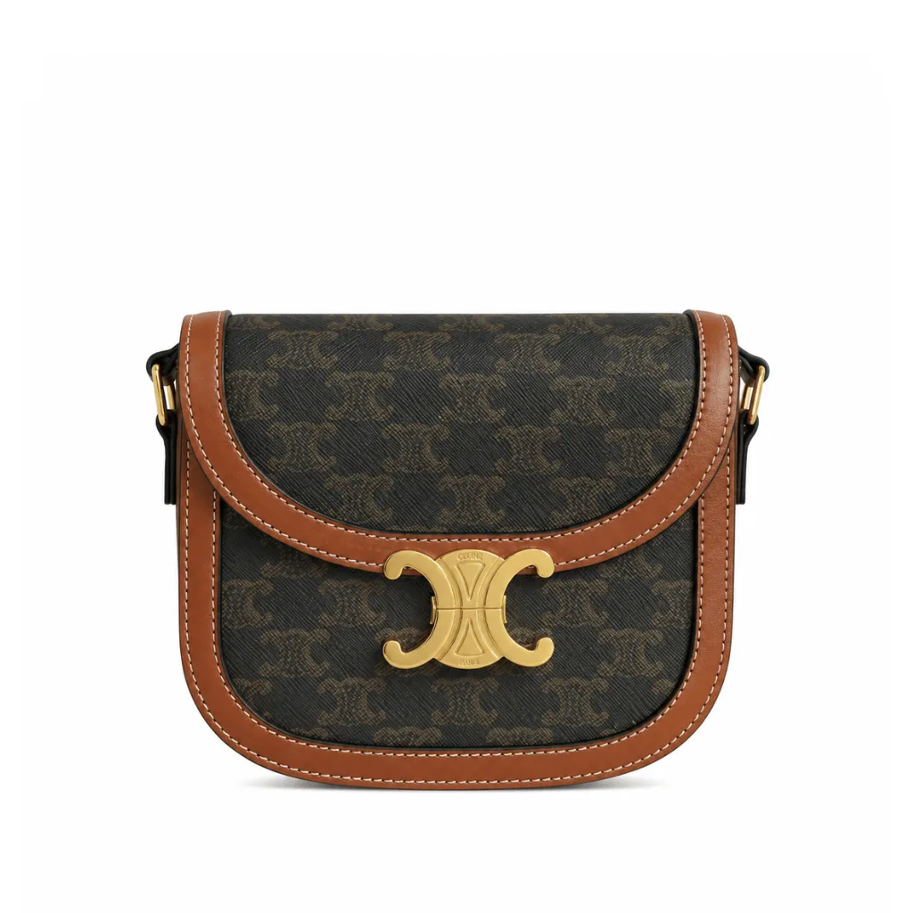 Celine Besace Clea In Triomphe Canvas And Calfskin Tan 19Cm 110962Bz4 04Lu Main image