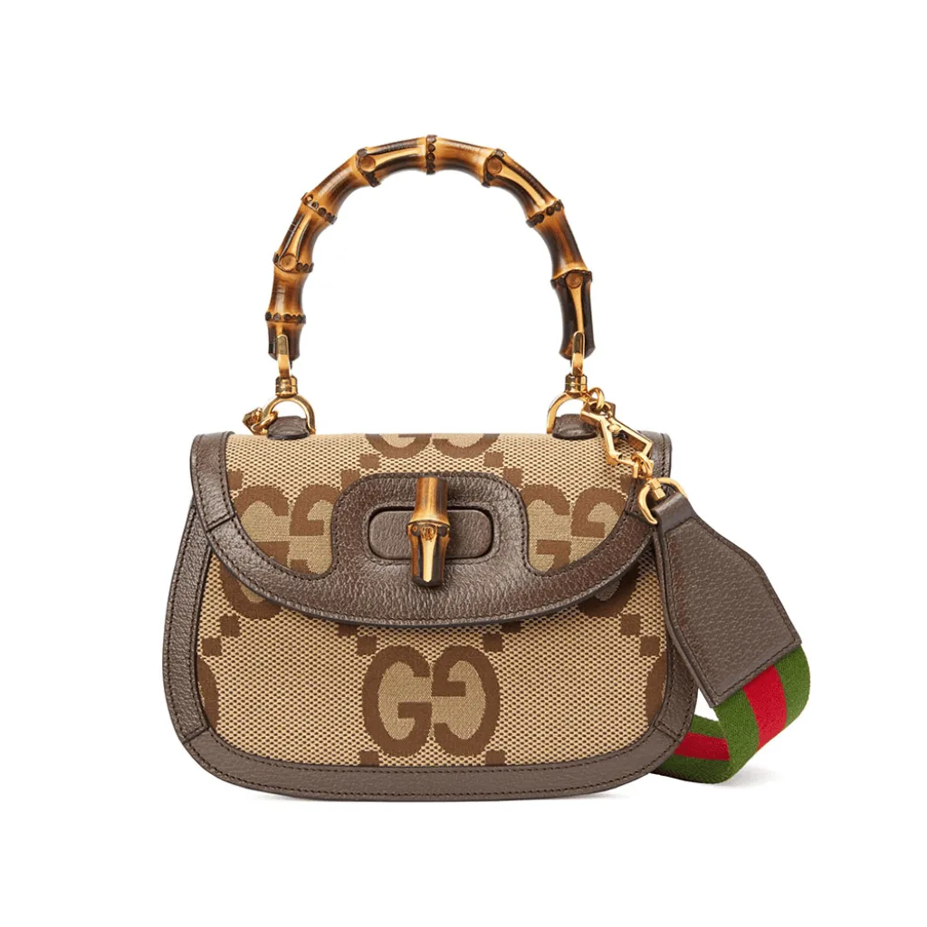 Gucci Bamboo 1947 Small Top Handle Bag – Beige/Brown Canvas Main image