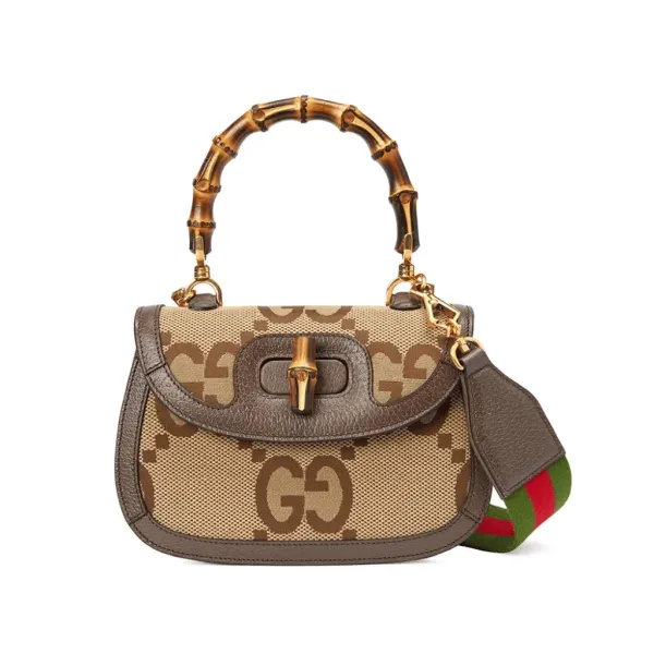 Gucci Bamboo 1947 Small Top Handle Bag – Beige/Brown Canvas