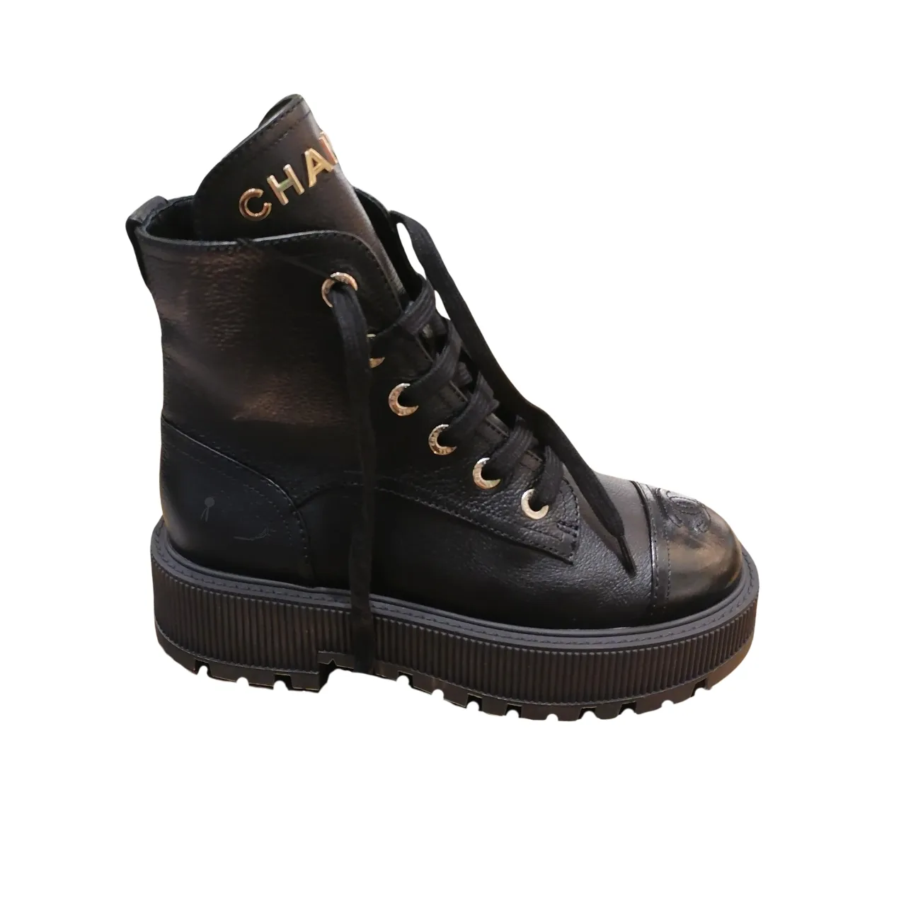 Chanel Cc Lace Up Boot Black G45124 B14018 94305 Main image