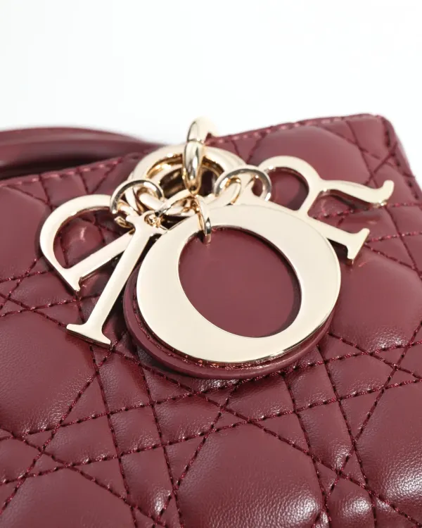 Small Lady D-Joy Bag Plum Cannage Lambskin