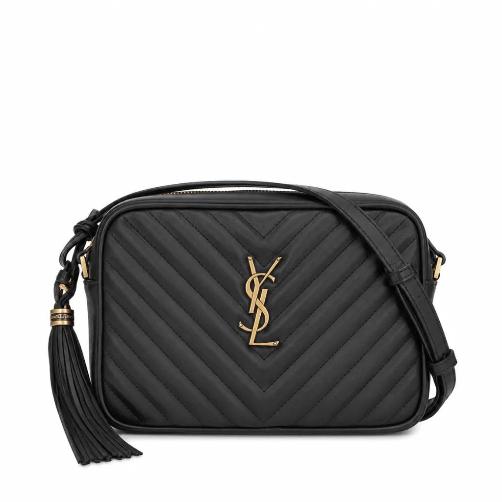 Saint Laurent Lou Camera Bag In Quilted Black Gold Leather 23Cm 612544Dv7071000 Main image