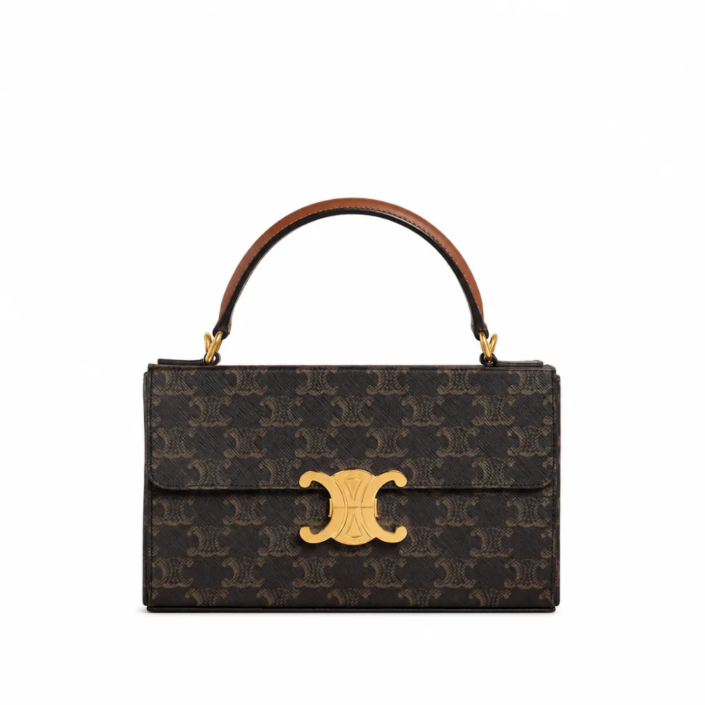 Celine Box Triomphe In Triomphe Canvas And Calfskin Tan 199992Cuz04Lu Main image