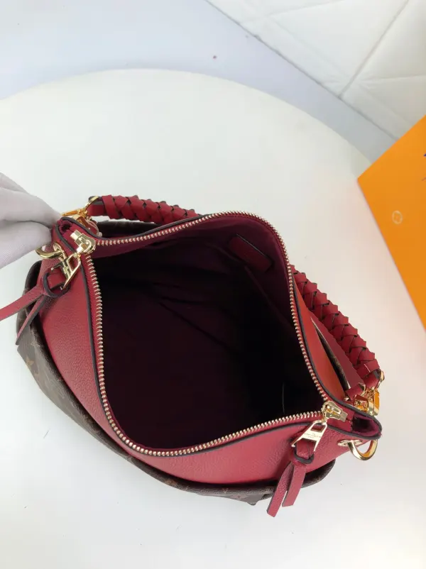 Louis Vuitton Maida Hobo Handbag Red Monogram 33Cm