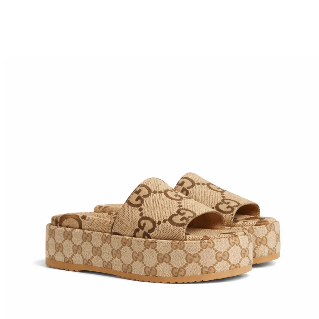 Gucci Women’s Platform Slide Sandal Camel 623212 Uko00 2580 Main image