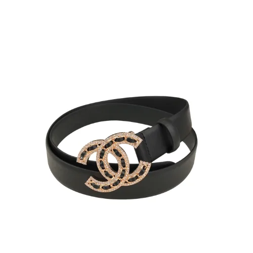 Chanel Glass Pearls Crystal Gold Black Belt 28mm Main image