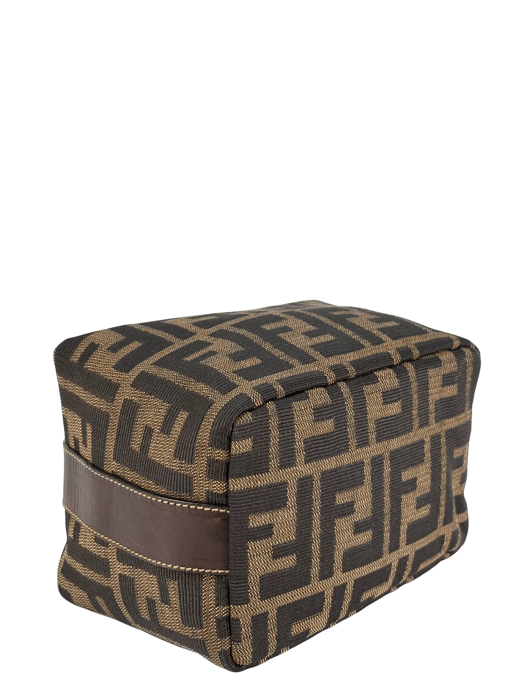 Fendi Brown Canvas Zucca Vanity Cosmetic Pouch