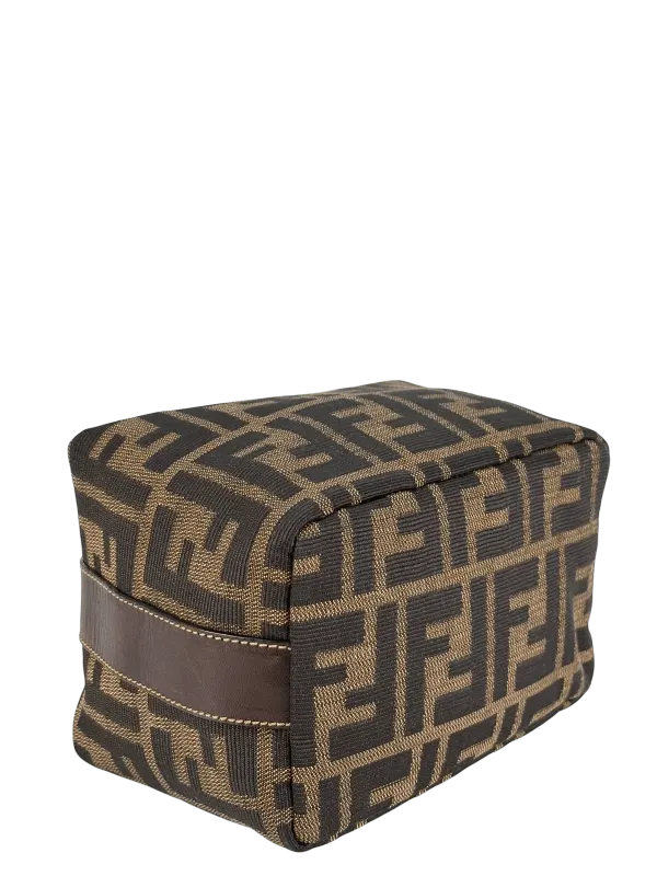 Fendi Brown Canvas Zucca Vanity Cosmetic Pouch