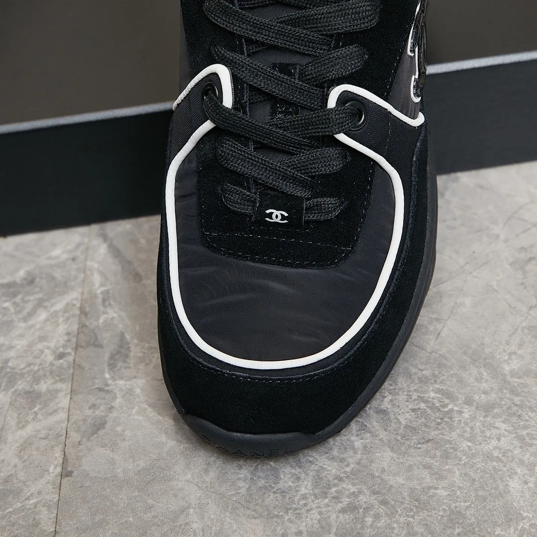 Chanel Suede Reflective Sneakers Black