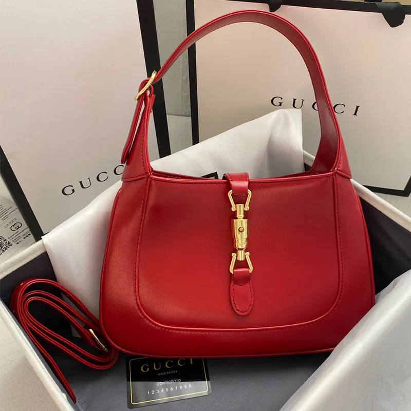 Gucci Jackie 1961 Small Shoulder Red Leather Bag