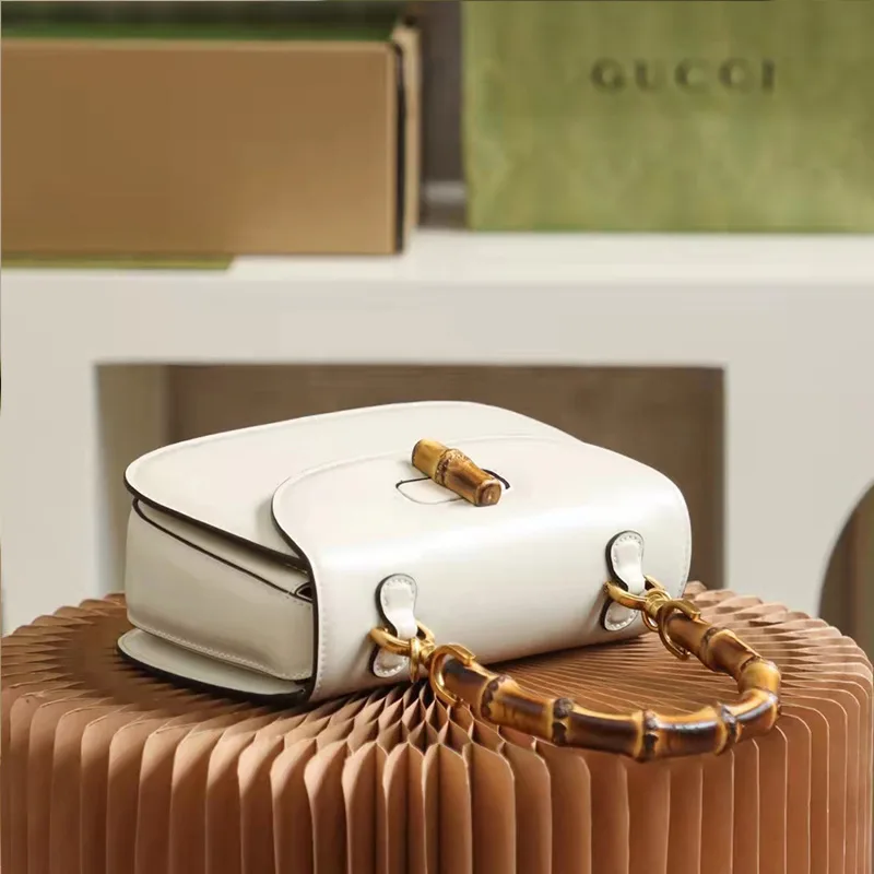 Gucci Bamboo 1947 Small Top Handle Bag In White