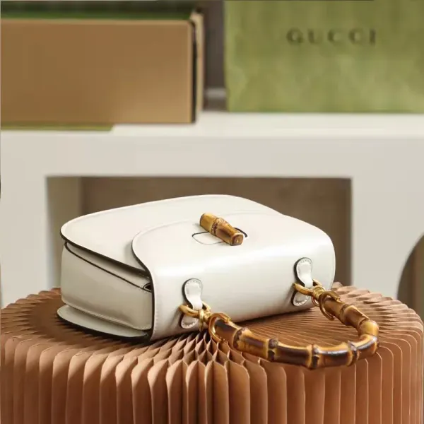 Gucci Bamboo 1947 Small Top Handle Bag In White