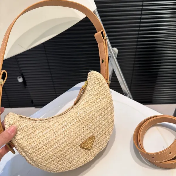 Prada Arqu Crochet Shoulder Bag Natural 22Cm 1Bc194 2M2T F0018 V Ouo