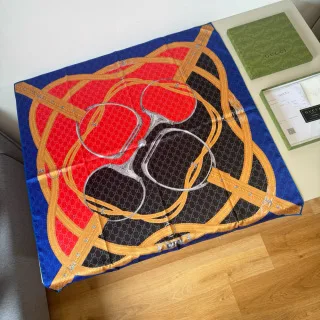 Gucci GG Mulberry Silk Jacquard Square Scarf