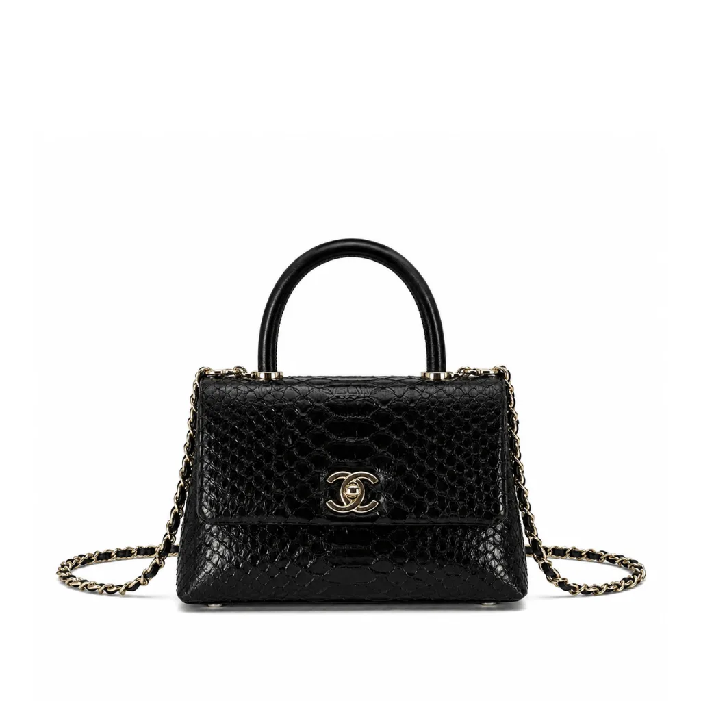 Chanel Trendy CC Top Handle Bag Python Black 23Cm Main image