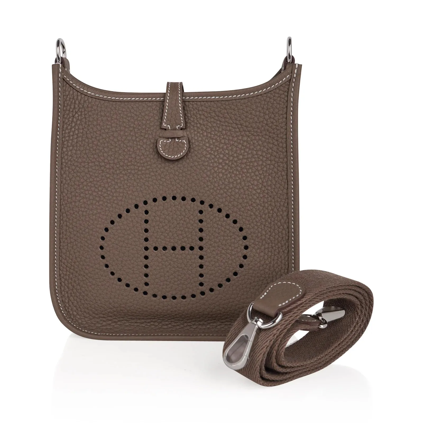 H Handbags Evelyne Tpm Etoupe Clemence Palladium Hardware Main image