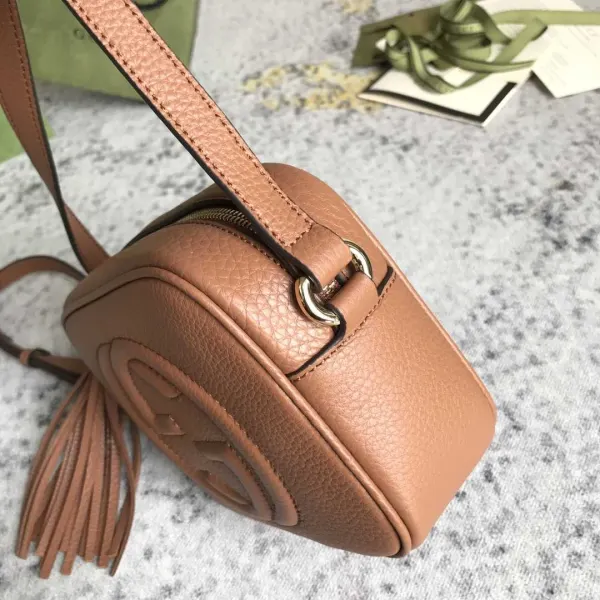 Gucci Soho Small Leather Disco Bag In Beige