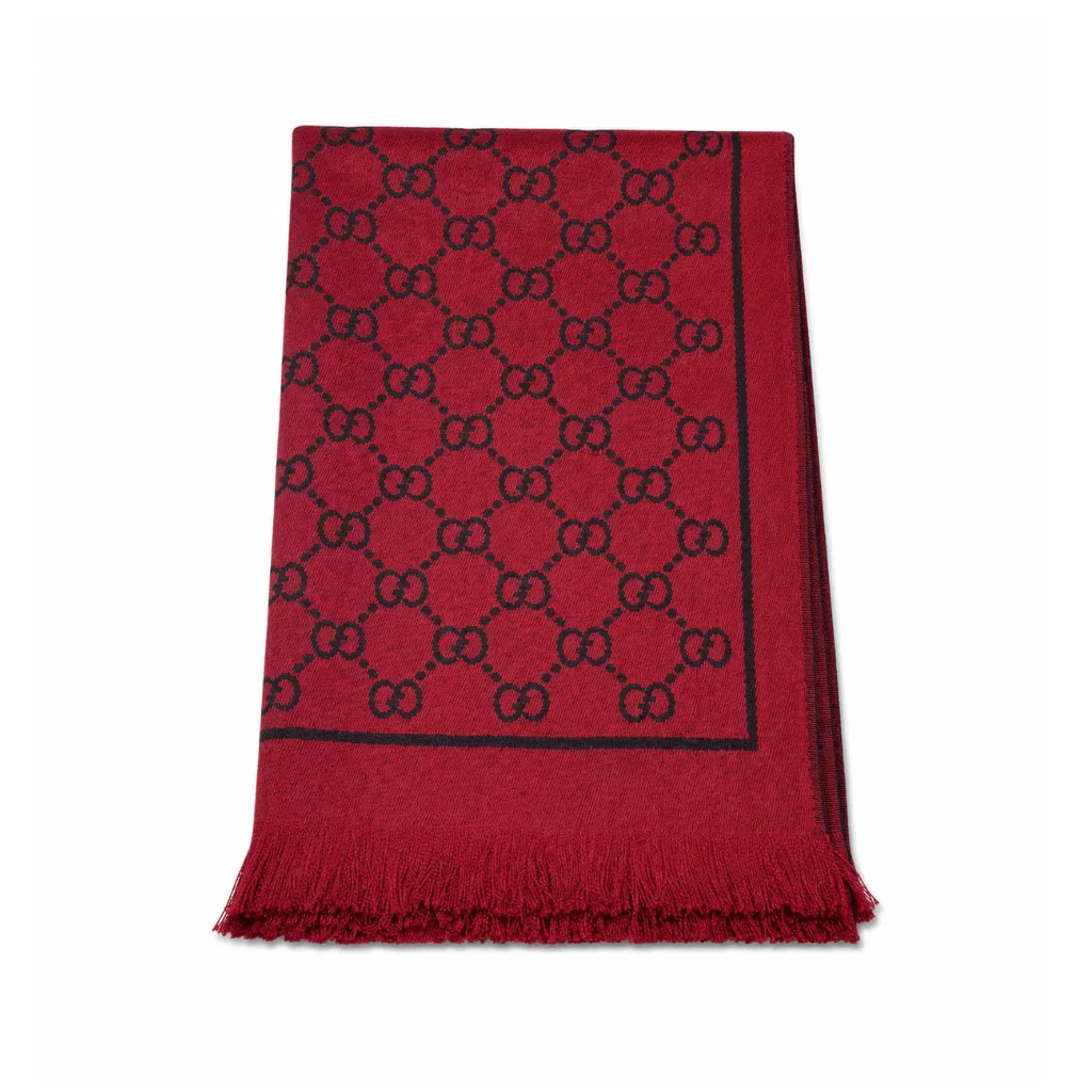 Gucci GG Cashmere Jacquard Scarf In Red Main image